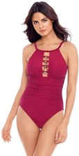 Magicsuit 269511 Women's High Neckline Soft Cup One Piece Swimsuit Size 10