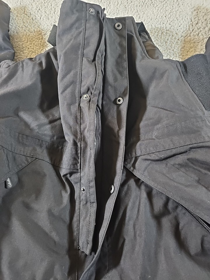 Cabelas Mens Hunting BIBS Black Overalls Snow Pants Dry Waterproof Size