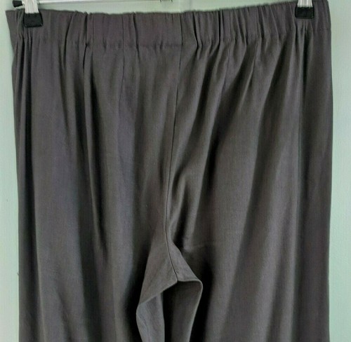 J Jill Womens 10 Medium Dress Pants Stretch Linen Pull On Gray Straight Leg - Picture 6 of 9