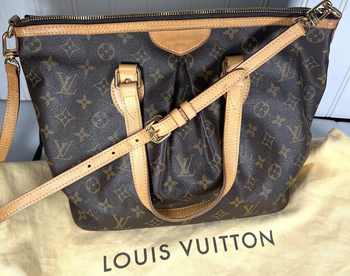 Authentic LOUIS VUITTON Palermo PM Monogram Canvas Leather