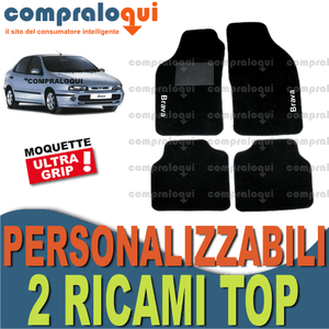 per FIAT COUPE/' TAPPETINI tappeti per AUTO SU MISURA in MOQUETTE 2 RICAMI TOP