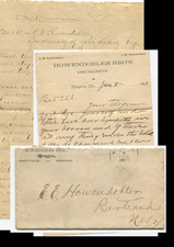 1893 Berea NE Cover Mourning Letter Howendobler Bros Death Child Postal History