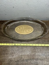 VINTAGE Pyrex Georges Briard Serving /Baking Platter Gold / Blue  18” x 10"