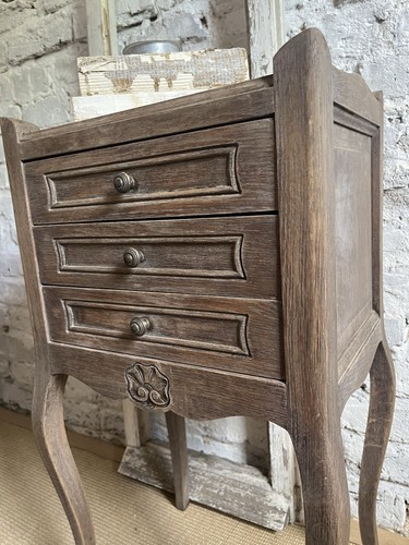 A Single Weathered French Mid Century Vintage Bedside Table - Picture 8 of 15