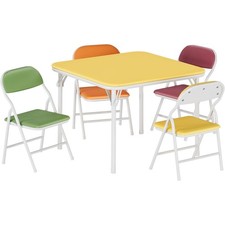 Folding Child Activity Table Chairs Set for Daycare, Classroom Dining Room