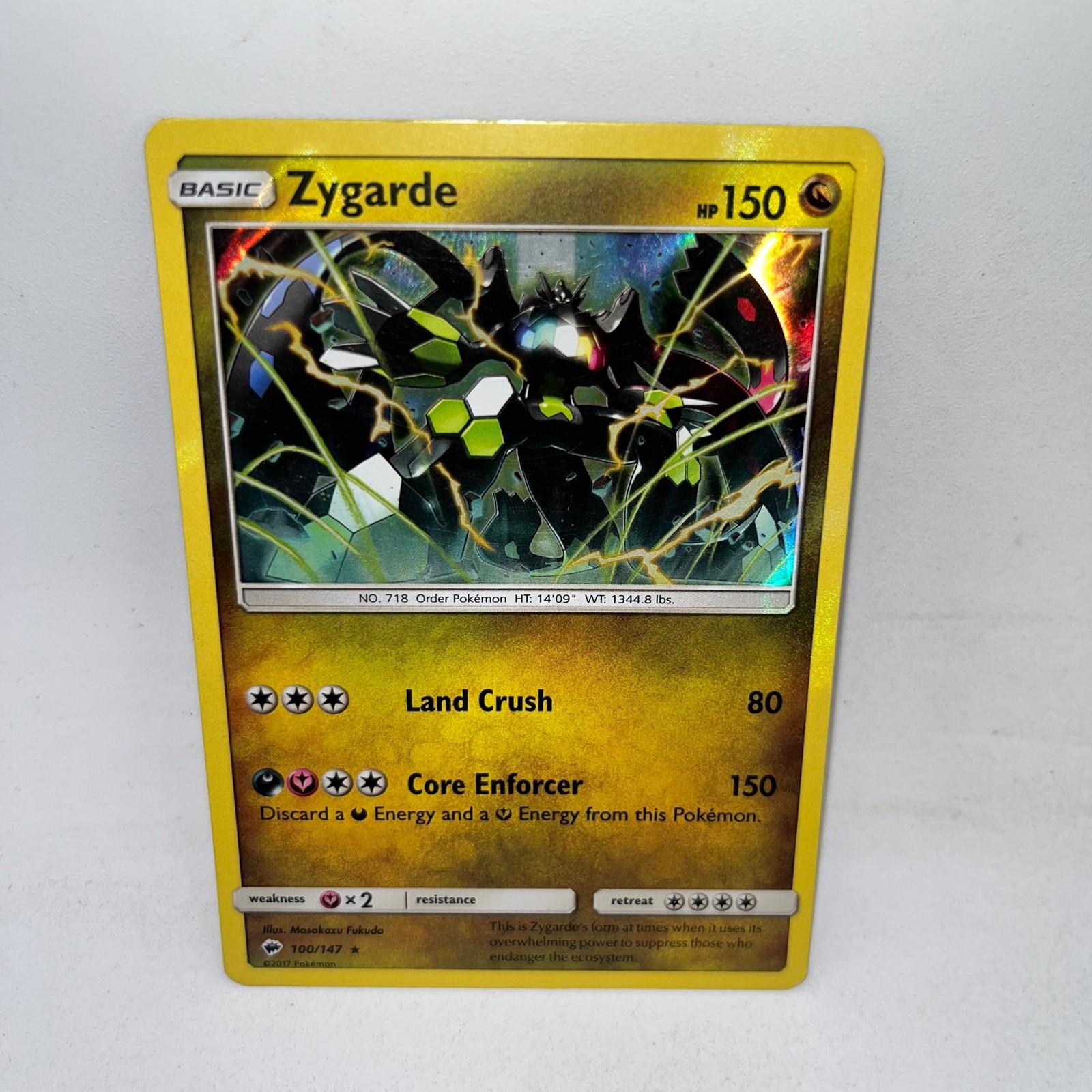 Zygarde 100/147 Holo Rare Burning Shadows Pokemon Holo Moderately Played