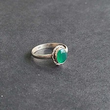 Natural Green Onyx Ring 925 Sterling Silver Handmade Jewelry for Women All Sizes