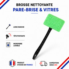 BROSSE NETTOYAGE PARE-BRISE VOITURE - LAVE VITRE AUTO MANCHE LONG MICROFIBRE
