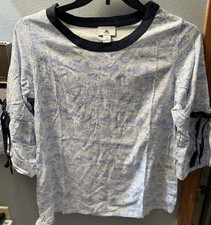 Disney Parks China World Showcase  Town Print Bow Sleeve Top Size Small NWT