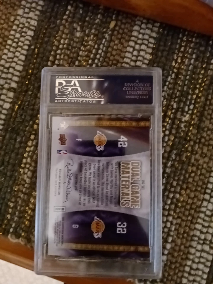 2009-10 Upper Deck Dual Game Materials Magic Johnson, James Worthy #DG-WJ (MEM) - Image 2 of 2