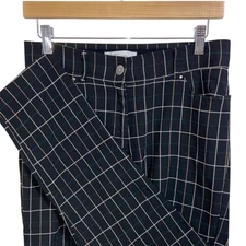 89th & Madison Windowpane Plaid Ankle Pants Minimalist Dark Academia Workwear 8