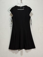 Tommy Hilfiger Fit and Flare Cap Sleeve Mid Length Dress Black Women's Size 12
