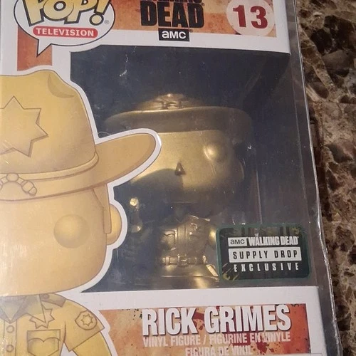 Funko Pop! Walking Dead Rick Grimes #13 AMC Supply Drop Gold Vinyl Figure