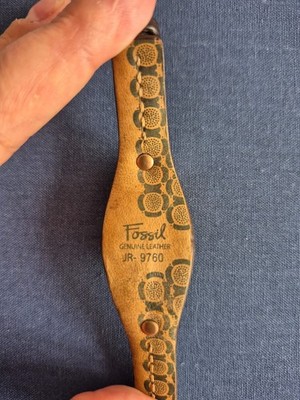 Fossil Women's Tonneau Quartz Watch Date Brown Leather Strap Gold Case