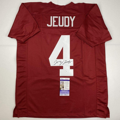 Autographed/Signed JERRY JEUDY Alabama Red College Football Jersey JSA COA  Auto