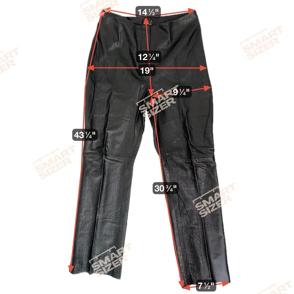 Pantalones INC International Concepts Cocodrilo Marrón Oscuro 100% Cuero De Colección Y2K EXC Foto 4 de 4