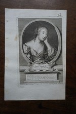 PICOCHE DE LAVERGNE MARIE MAGDELEINE PORTRAIT ORIGINAL ENGRAVING FROM THE 18TH CENTURY