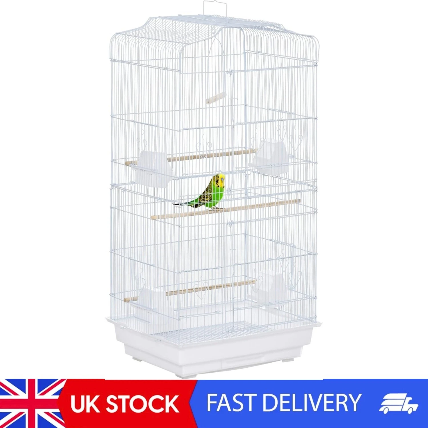 Bird Cage With Perches, Food Bowls, Swing, Parrot Cage For Budgie, Parakeet,