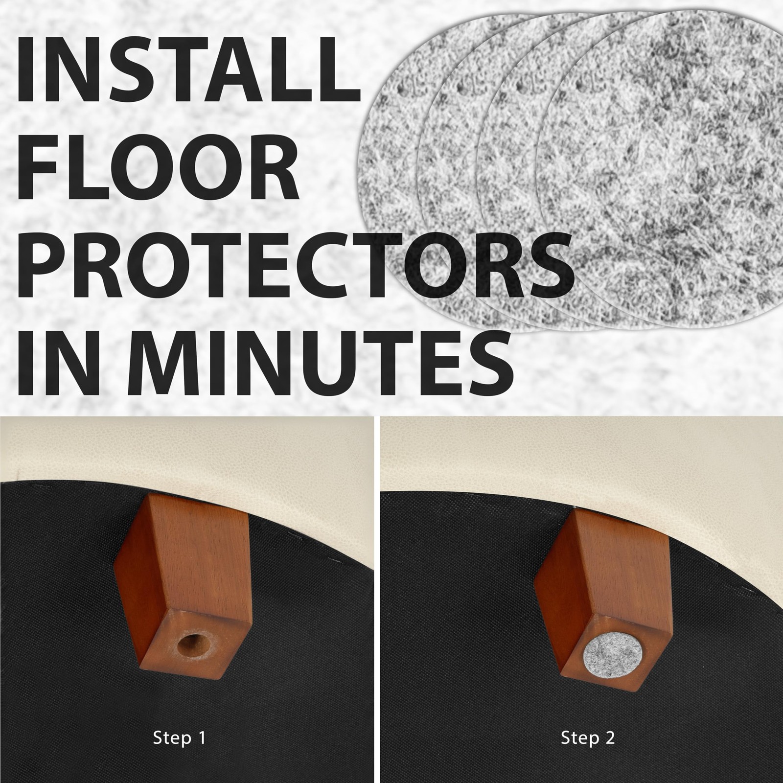 Large Leatherette Round Storage Ottoman with Removeable Lid, Cream