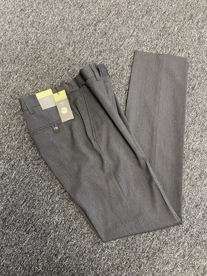 M&S anthrazitgraue formelle Hose schmales Bein vorne flach 26  W 33  L neu mit Etikett. PWB