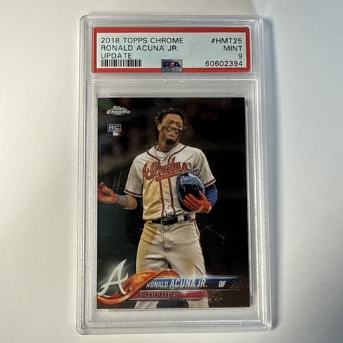 2018 Topps Chrome Update Ronald Acuna Jr. RC Rookie #HMT25 Braves PSA 9