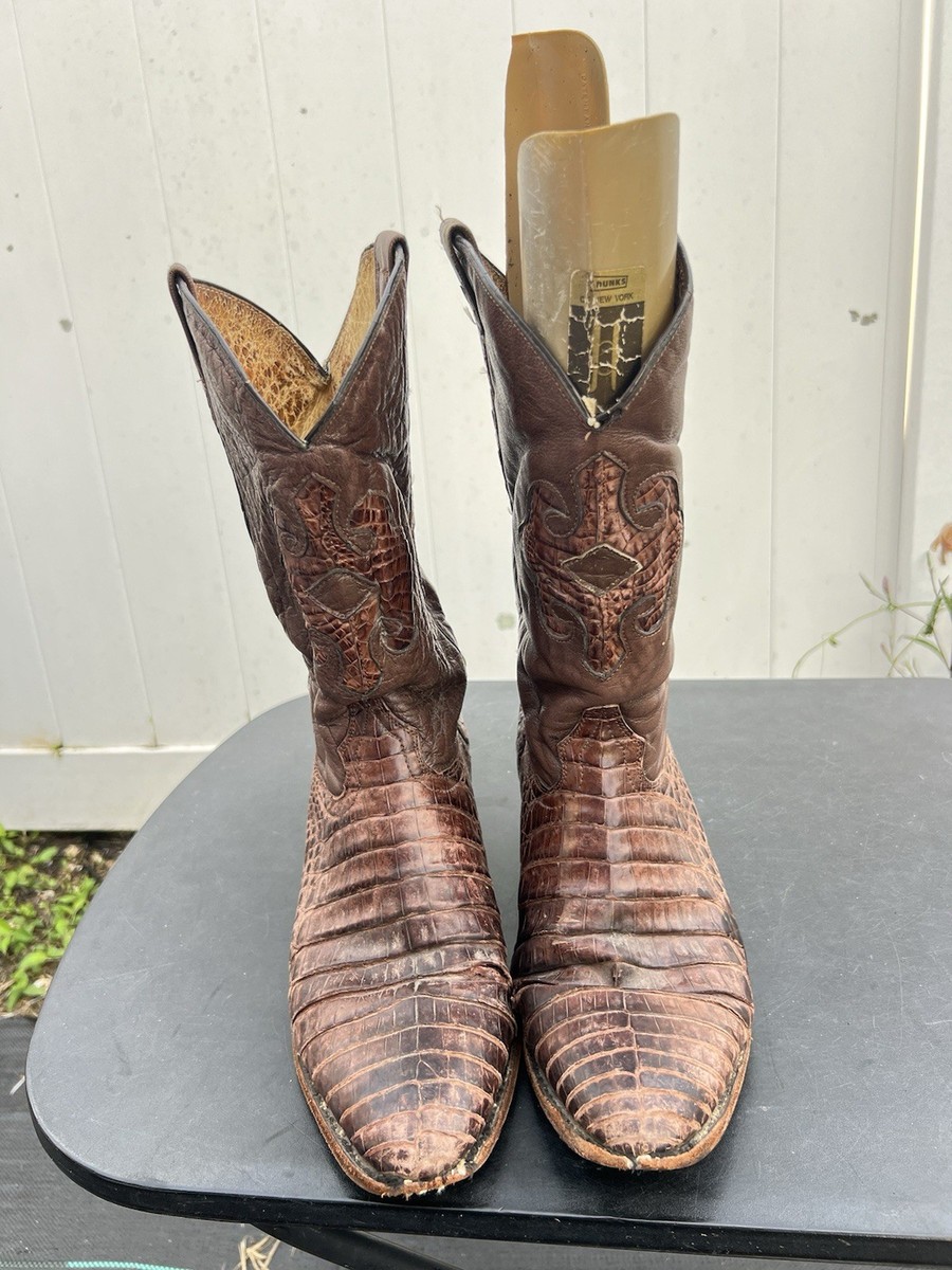 Sedona West Brown Exotic Alligator Cowboy Western Boots Size  display picture 1