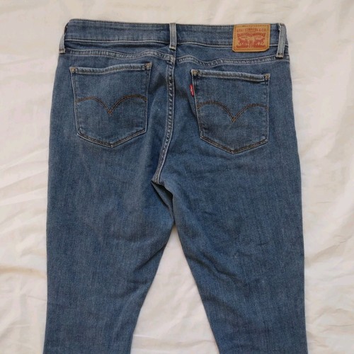 Levi's 711 Skinny Jeans Croped Blue Denim Mid Rise Stretch Denim Womens Size 30 - Picture 9 of 11