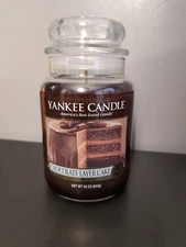 YANKEE CANDLE CHOCOLATE LAYER CAKE CANDLE LARGE JAR 22 OZ NEW