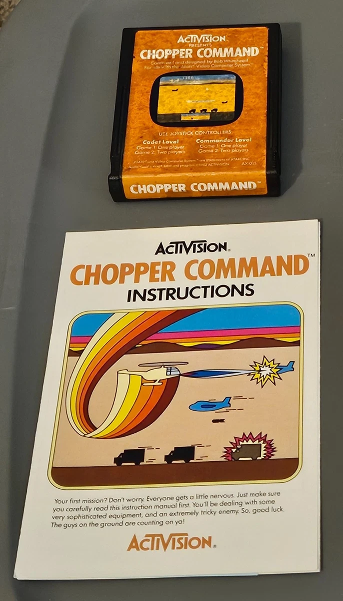 Jeu Vidéo Chopper Command Atari 2600 – Cartouche + Boîte + Notice, Testé Et Fonctionnel – Vendeur Pro