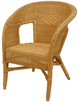 Rattan-Sessel/Stapelsessel Bella, Natur-Rattan Flechtsessel Korbsessel (Honig)