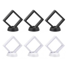 6 Pcs 3D Floating Display Case Frame Display Holder Stands Transparent PE Fil...