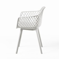 Weather-Resistant Outdoor Dining Chairs with Modern Diamond Mesh