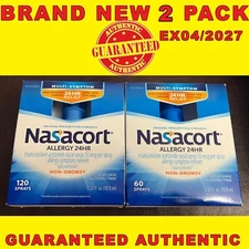 Nasacort 24 Hour Multi-Symptom Allergy Sprays 120 + 60 Sprays 2PKS EX4/2027