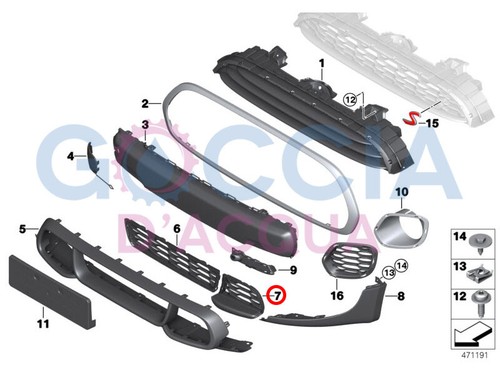 Genuine MINI F56 F57 JOHN COOPER W. Air inlet finisher- Left 51117365139 - Picture 2 of 2