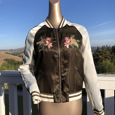 embroidered floral bomber jacket