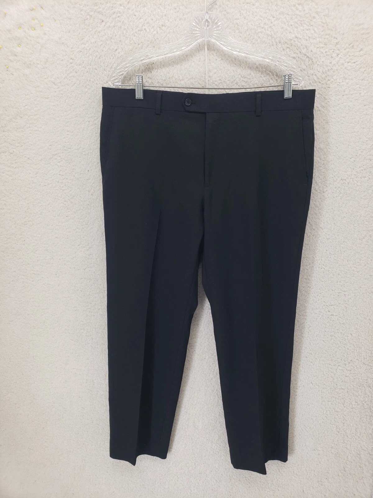 Preswick Moore Men Pants 36/29 Black 100% Polyester Straight Leg Dress Pants