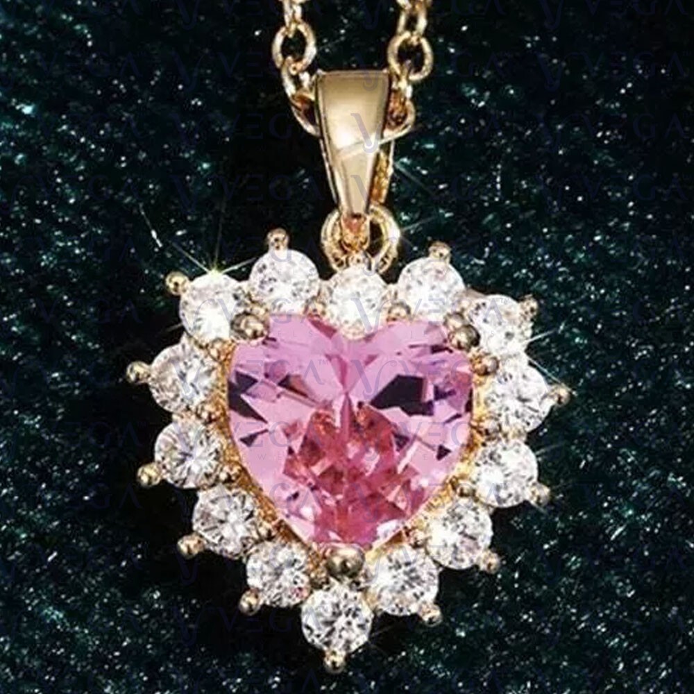 Heart Shape Natural Sapphire Gemstones Diamond Pendant Real