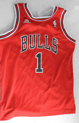 Chicago Bulls Jersey Adidas #1 Rose Red Shirt Size Boys M NBA