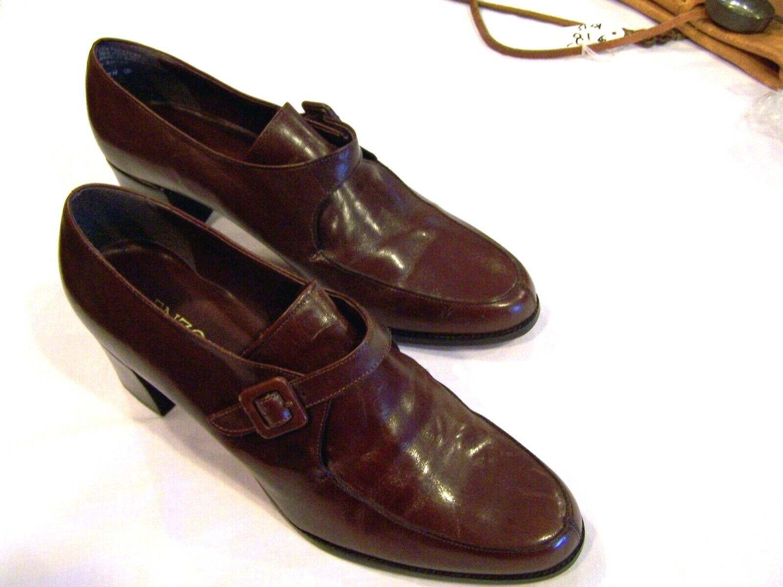 Enzo Angiolini dark brown shoes heels pumps, sz. 10M Gem