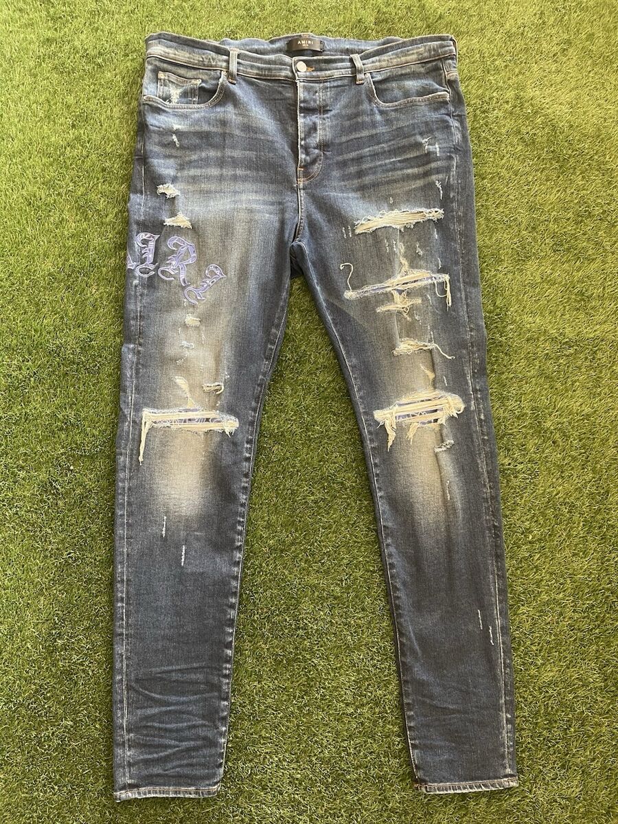 Size 40 - Amiri Purple Patch Jeans $1090 Retail 100 Size 40 - Amiri Purple Patch Jeans $1090 Retail 100