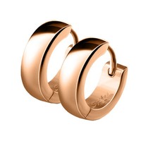 1 Paar Edelstahl Schmuck Klapp Ohrringe Creolen Rosegold Plattiert & Poliert