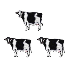 Cow Patches (3-Pack) Animal Embroidered Iron on Patch Appliques