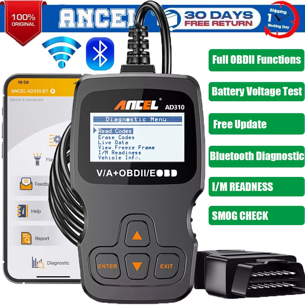 ANCEL AD310 2024 New Bluetooth Version Enhanced OBD II Scanner Code Reader Tool-image