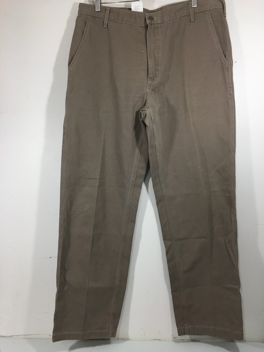 Carhartt B175 Dungaree Fit Hamilton Work Pants Mens38X34 Khaki
