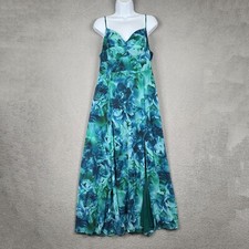 Lulus Dress Womens L Blue Green Maxi Babydoll Romantic Sundress Feminine Resort