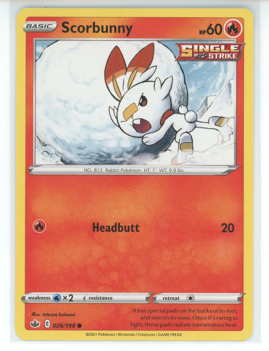 Pokemon 2021 S&S Chilling Reign Scorbunny 026/198 Single