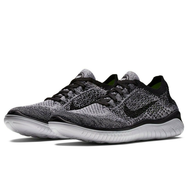 Nike Free RN Flyknit 2018 Oreo White/Black Women's 11.5 or Men's 9.5 Shoes | eBay