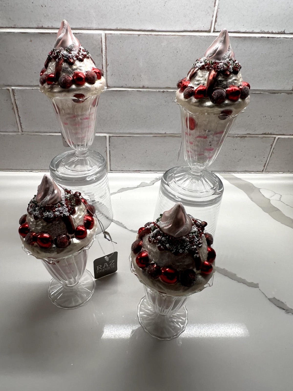 Raz Imports Ice Cream Sundae Christmas Ornament