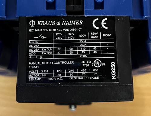 Kraus und Naimer Hauptschalter 250A KG250 #100 - Bild 3 von 7