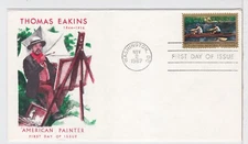 TurtlesTradingPost- Thomas Eakins Artist #1335 -1967 FDC- Cachet Craft